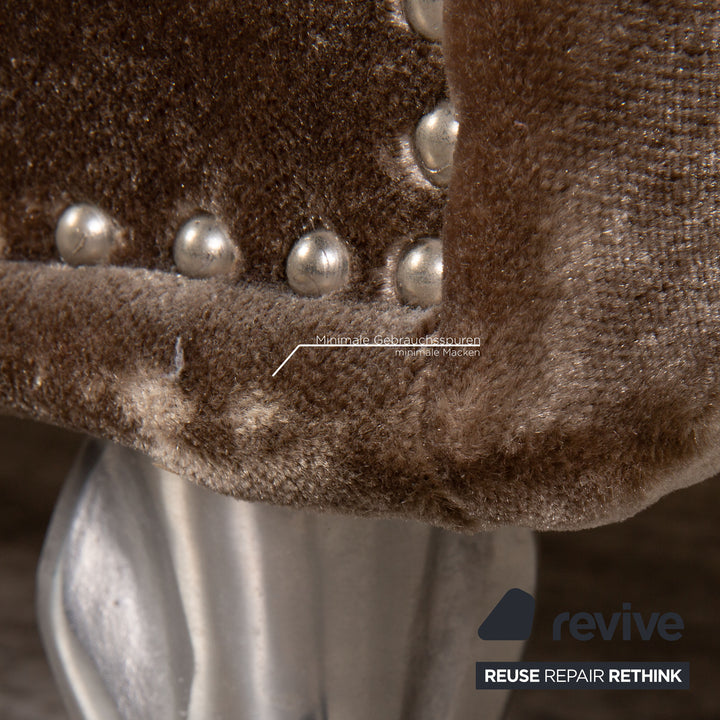 Bretz Gaudi Samt Bett Braun Doppelbett