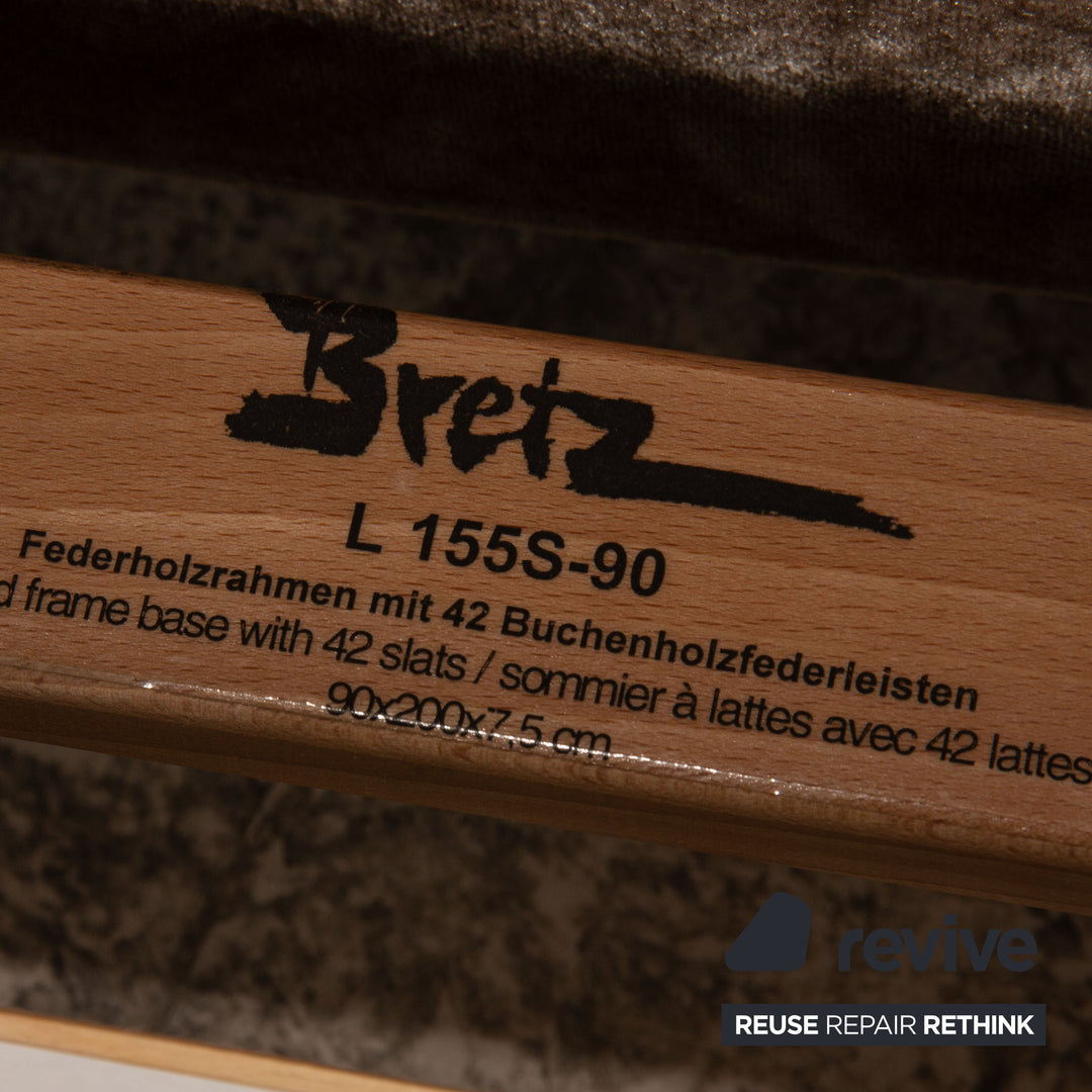 Bretz Gaudi Samt Bett Braun Doppelbett