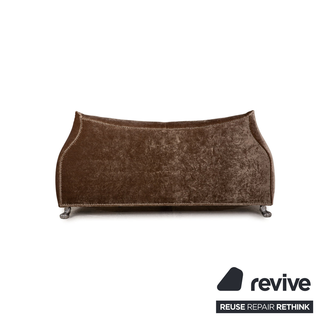 Bretz Gaudi Samt Bett Braun Doppelbett