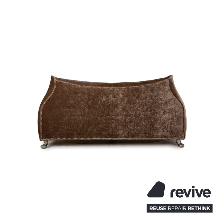 Bretz Gaudi Samt Bett Braun Doppelbett