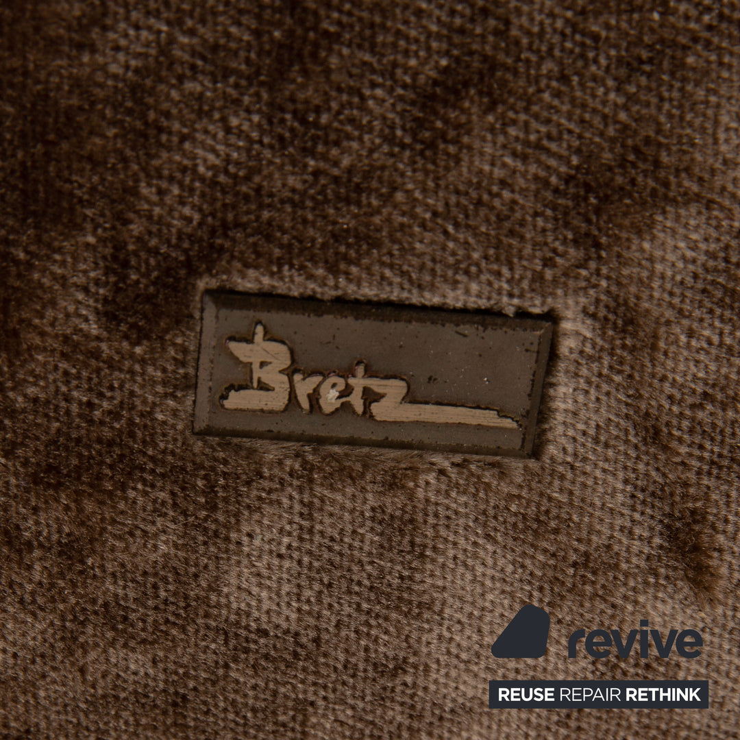 Bretz Gaudi Samt Bett Braun Doppelbett