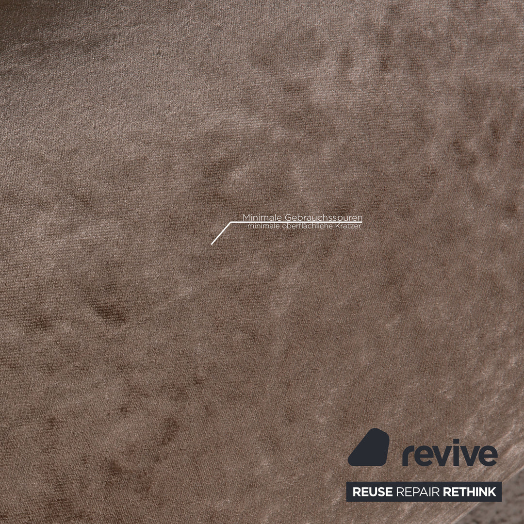 Bretz Gaudi Samt Bett Braun Doppelbett