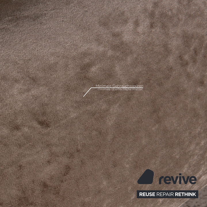 Bretz Gaudi Samt Bett Braun Doppelbett