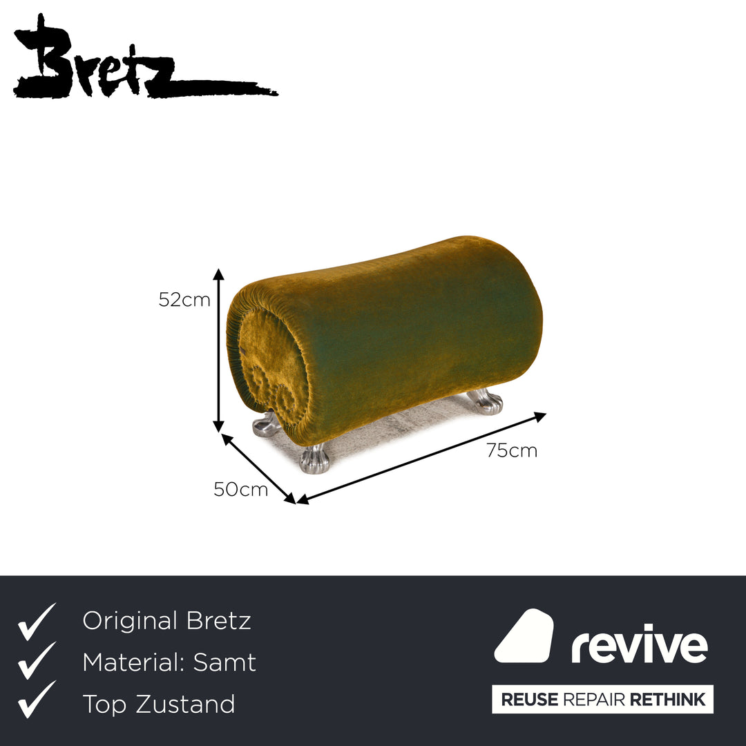 Bretz Gaudi Samt Hocker Grün