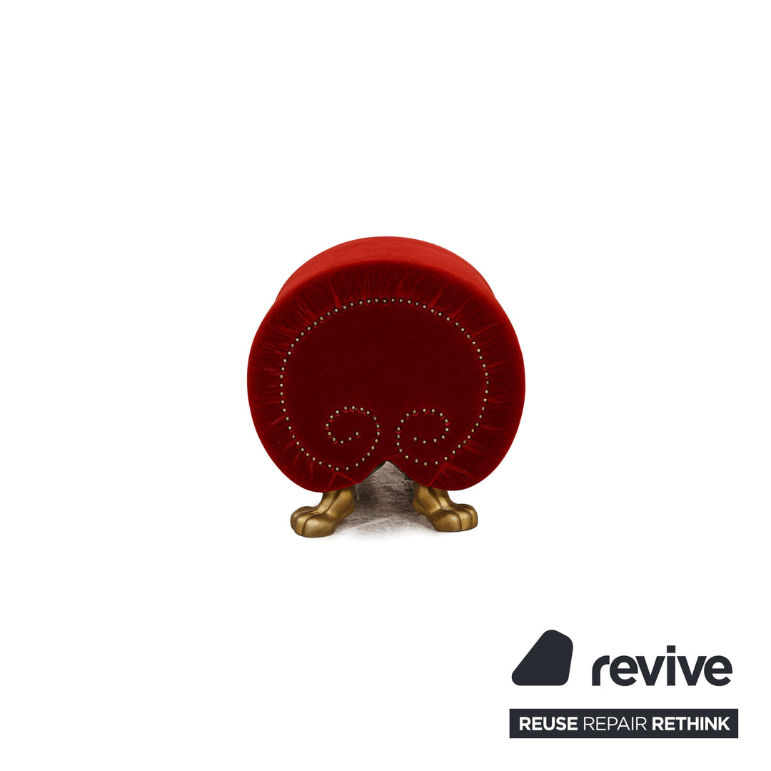 Bretz Gaudi Samt Hocker Rot