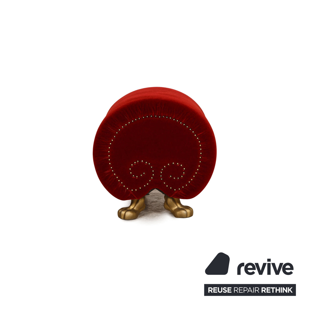 Bretz Gaudi Samt Hocker Rot