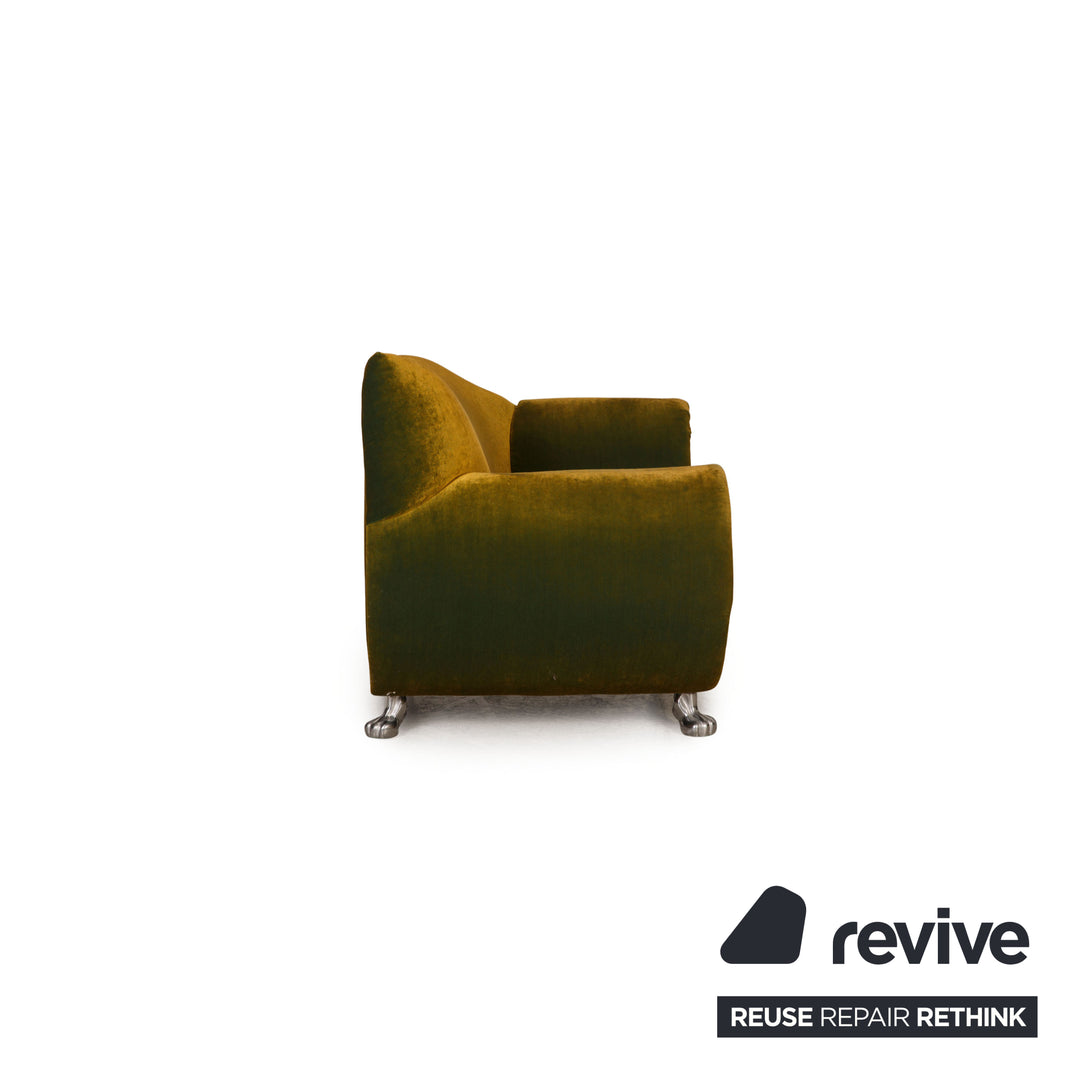 Bretz Gaudi Samt Sessel Garnitur Grün 2xSessel 2xHocker