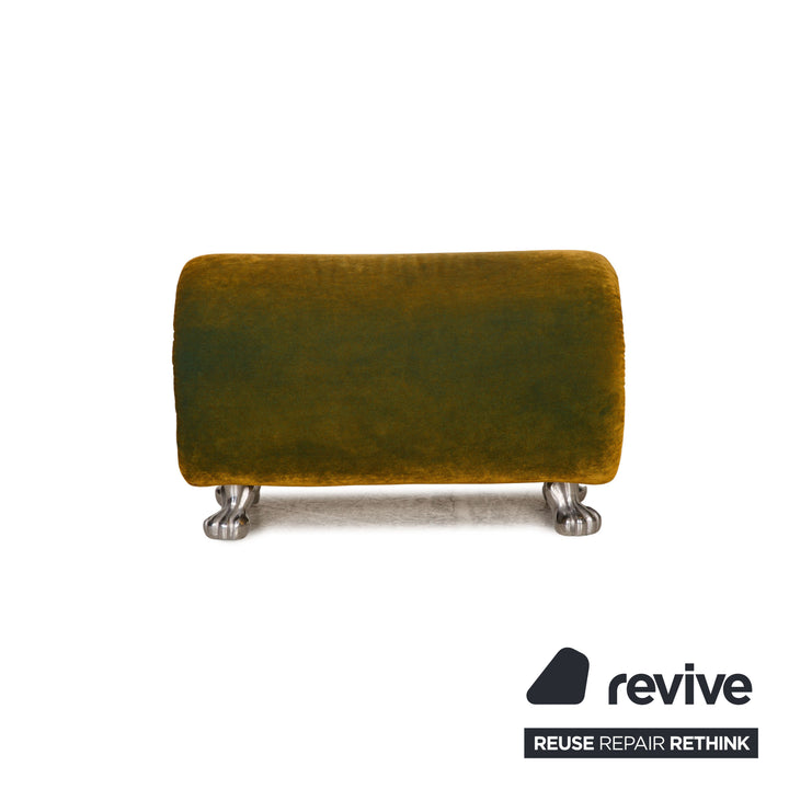 Bretz Gaudi Samt Sessel Garnitur Grün 2xSessel 2xHocker