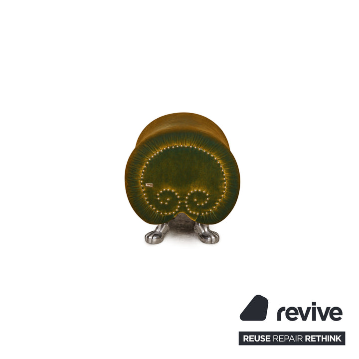 Bretz Gaudi Samt Sessel Garnitur Grün 2xSessel 2xHocker