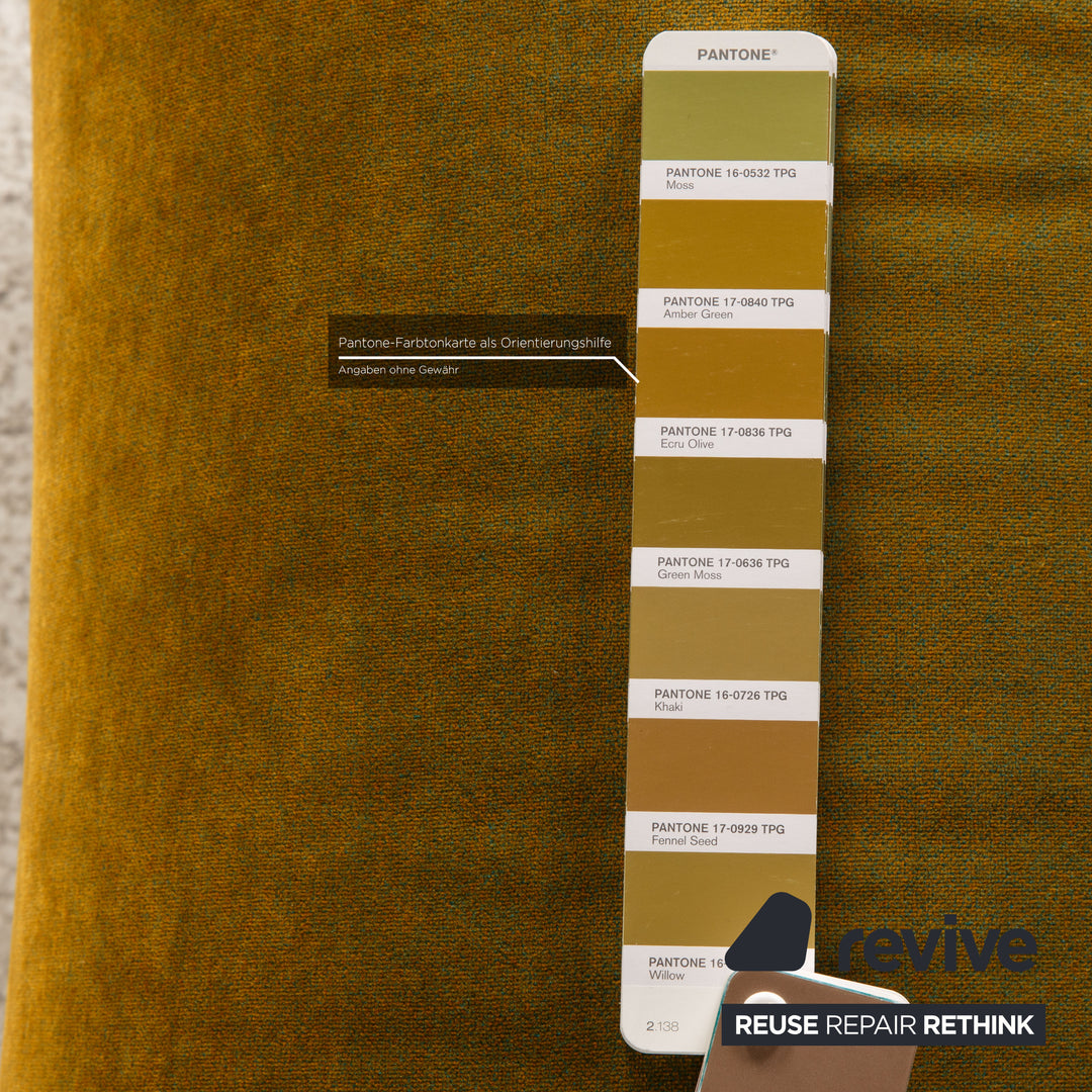 Bretz Gaudi Samt Sessel Garnitur Grün 2xSessel 2xHocker