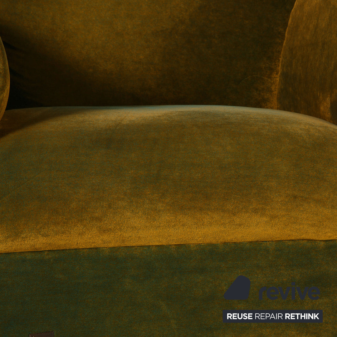 Bretz Gaudi Samt Sessel Garnitur Grün Sessel Hocker