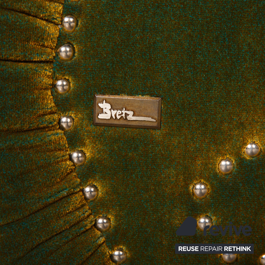 Bretz Gaudi Samt Sessel Garnitur Grün Sessel Hocker