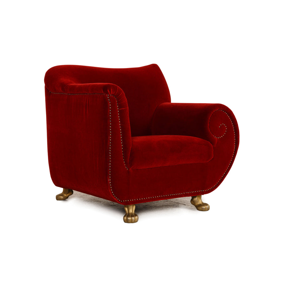 Bretz Gaudi Samt Sessel Rot