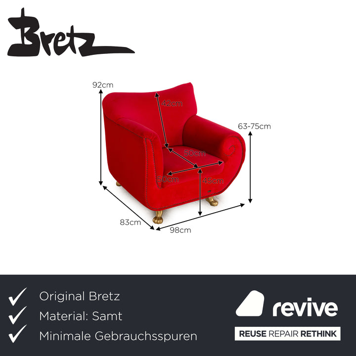 Bretz Gaudi Samt Sessel Rot