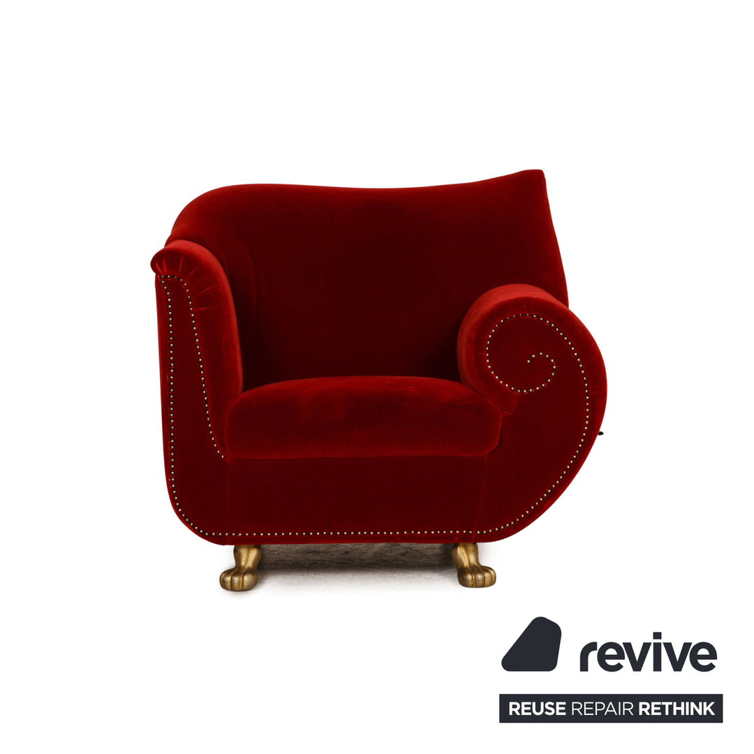 Bretz Gaudi Samt Sessel Rot