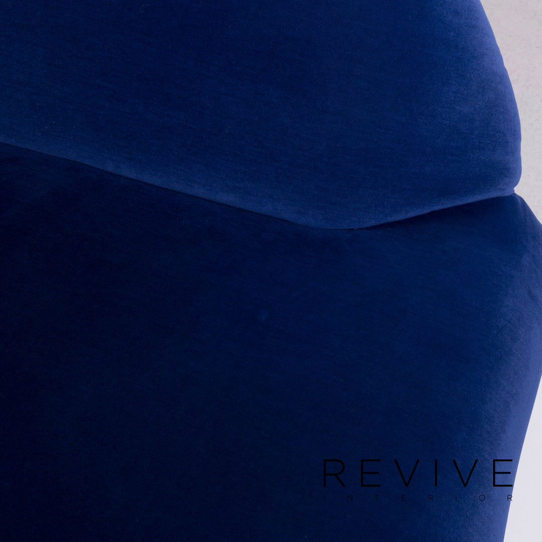 Bretz Gaudi Samt Sofa Blau Dreisitzer #11460