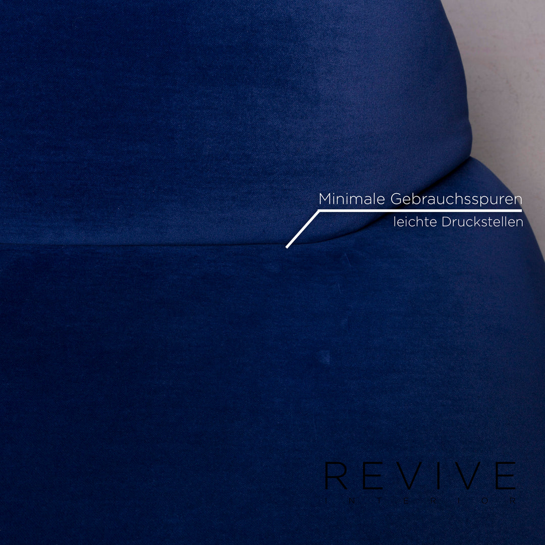 Bretz Gaudi Samt Sofa Blau Dreisitzer #11460