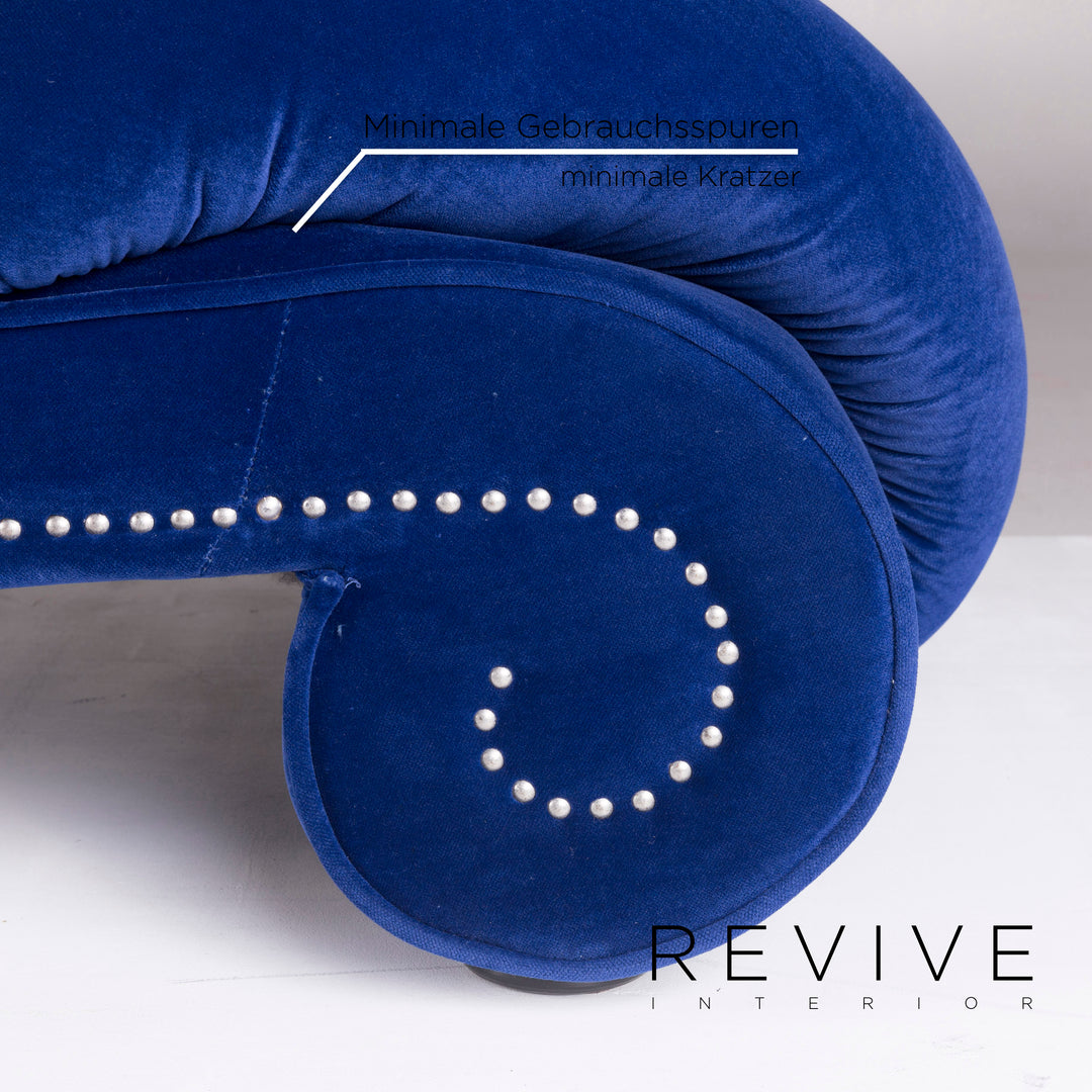 Bretz Gaudi Samt Sofa Blau Dreisitzer #11460