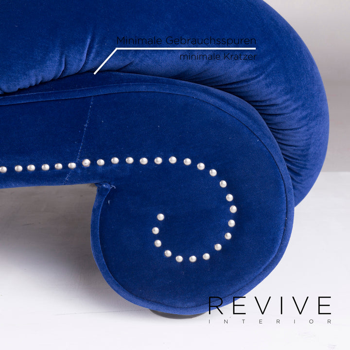 Bretz Gaudi Samt Sofa Blau Dreisitzer #11460