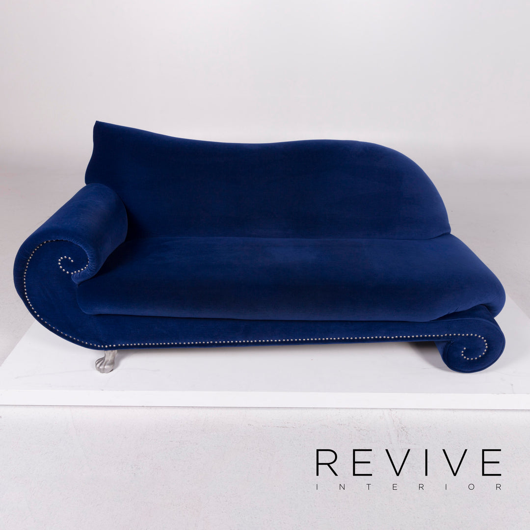 Bretz Gaudi Samt Sofa Blau Dreisitzer #11460