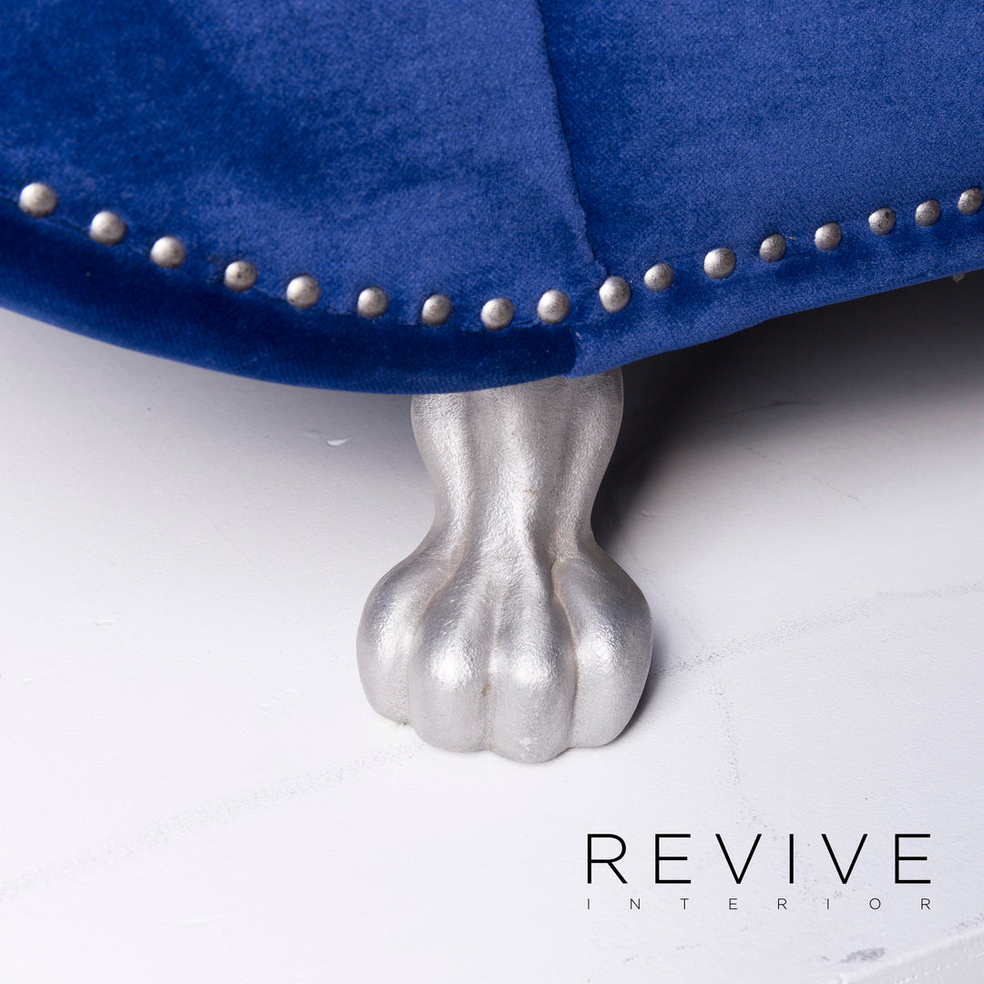 Bretz Gaudi Samt Sofa Blau Dreisitzer #11460