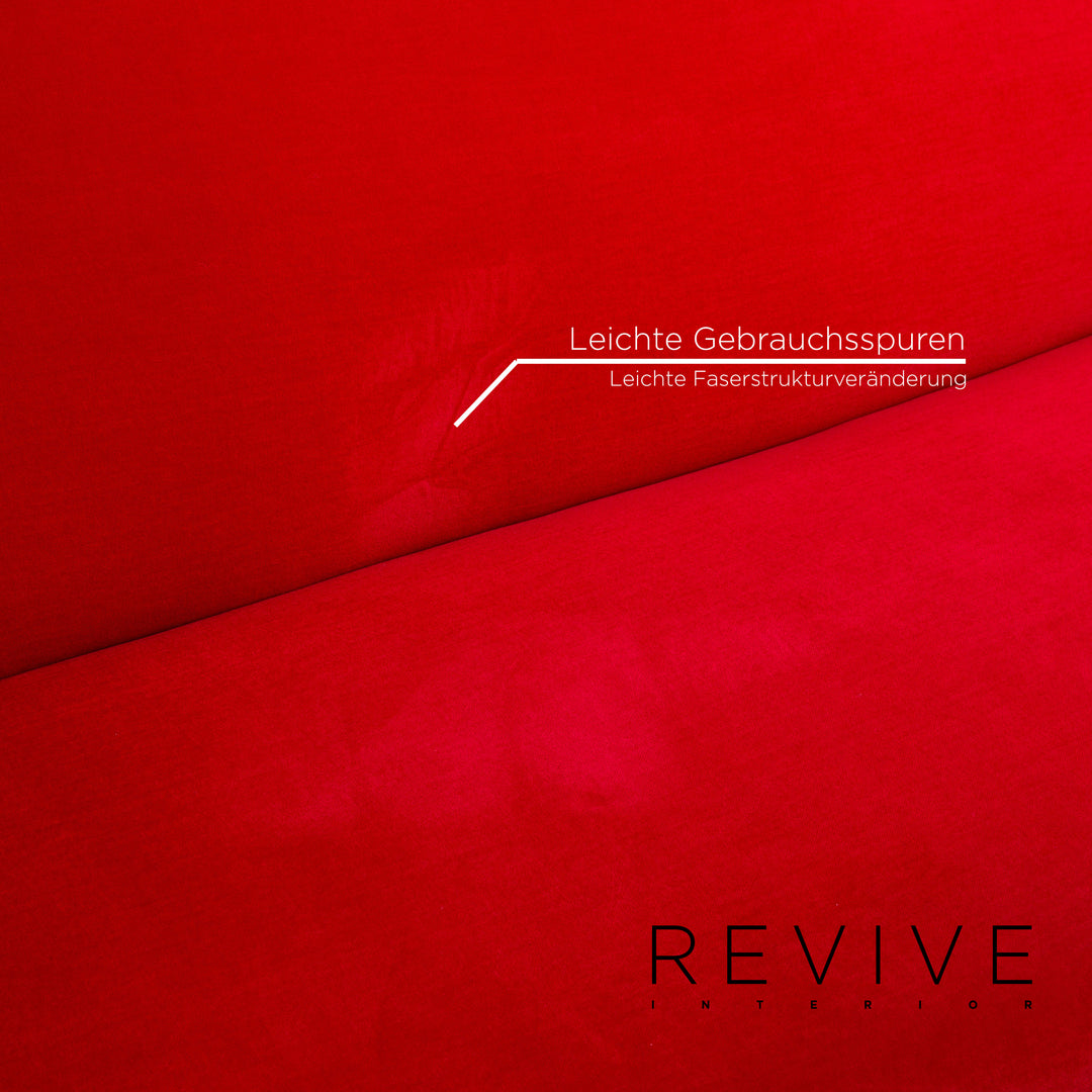 Bretz Gaudi Samt Sofa Rot Dreisitzer Couch #14978