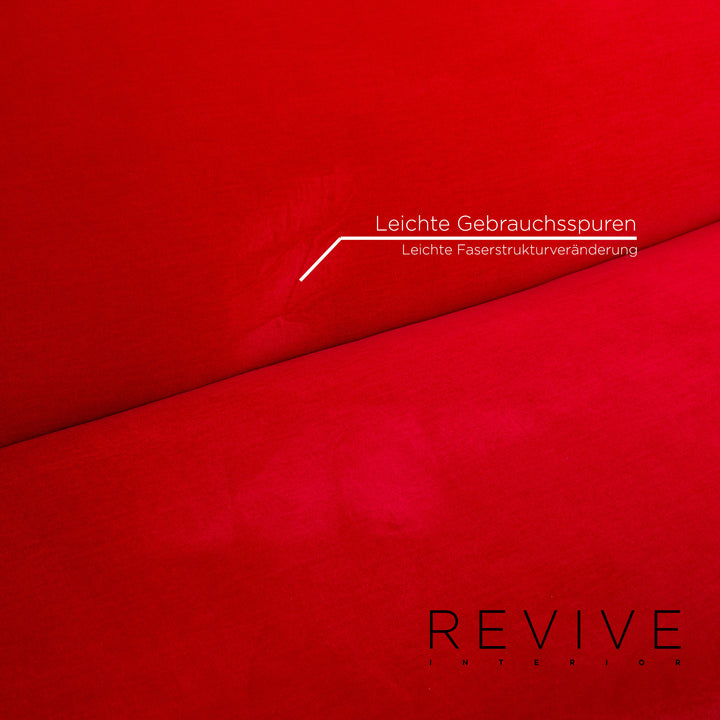 Bretz Gaudi Samt Sofa Rot Dreisitzer Couch #14978