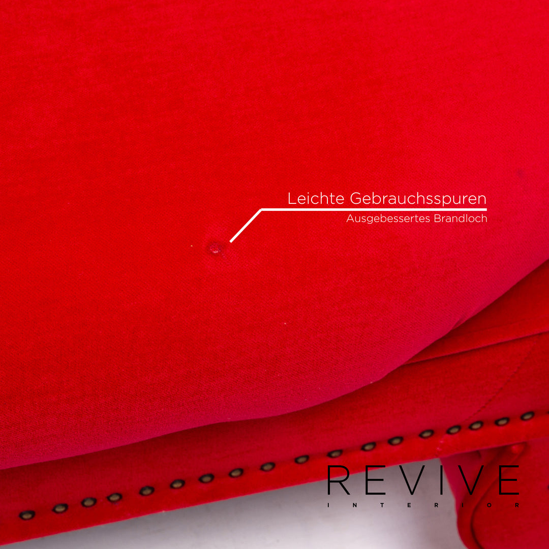 Bretz Gaudi Samt Sofa Rot Dreisitzer Couch #14978