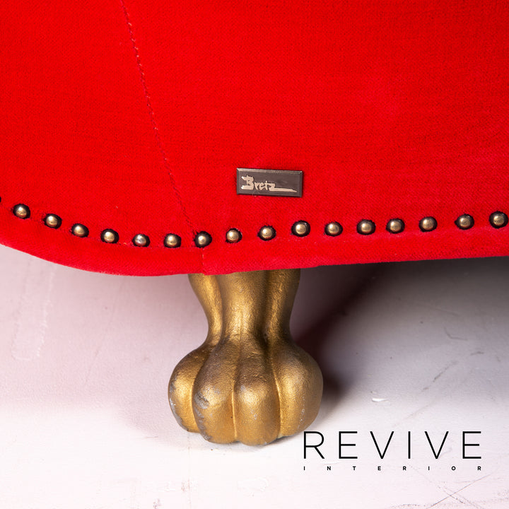 Bretz Gaudi Samt Sofa Rot Dreisitzer Couch #14978