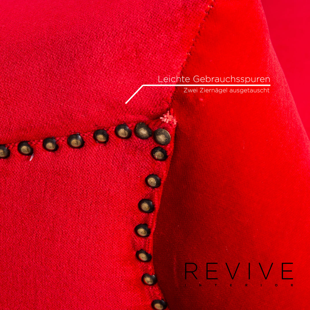 Bretz Gaudi Samt Sofa Rot Dreisitzer Couch #14978