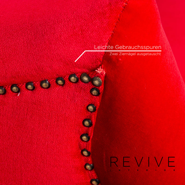 Bretz Gaudi Samt Sofa Rot Dreisitzer Couch #14978