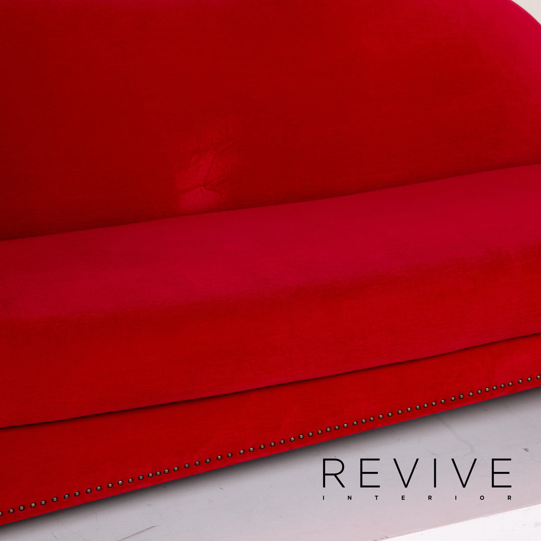 Bretz Gaudi Samt Sofa Rot Dreisitzer Couch #14978