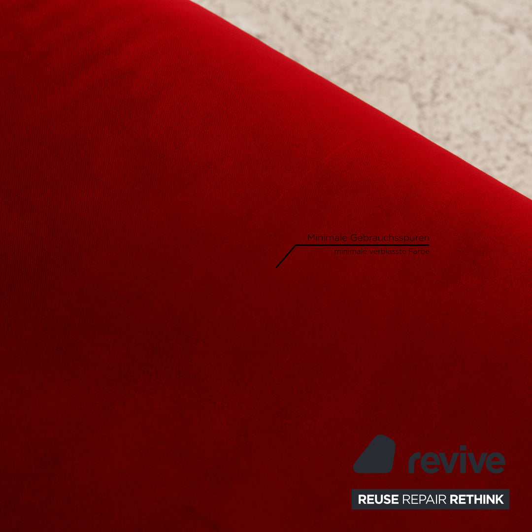 Bretz Gaudi Samt Sofa Rot Dreisitzer Couch Recamière