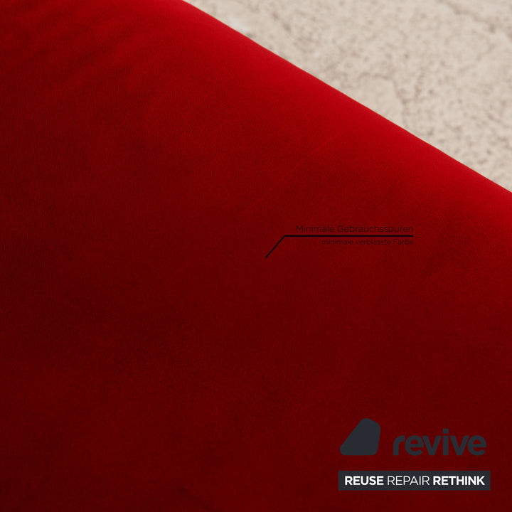 Bretz Gaudi Samt Sofa Rot Dreisitzer Couch Recamière