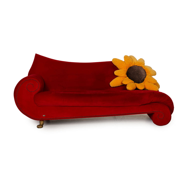 Bretz Gaudi Samt Sofa Rot Dreisitzer Couch Recamière