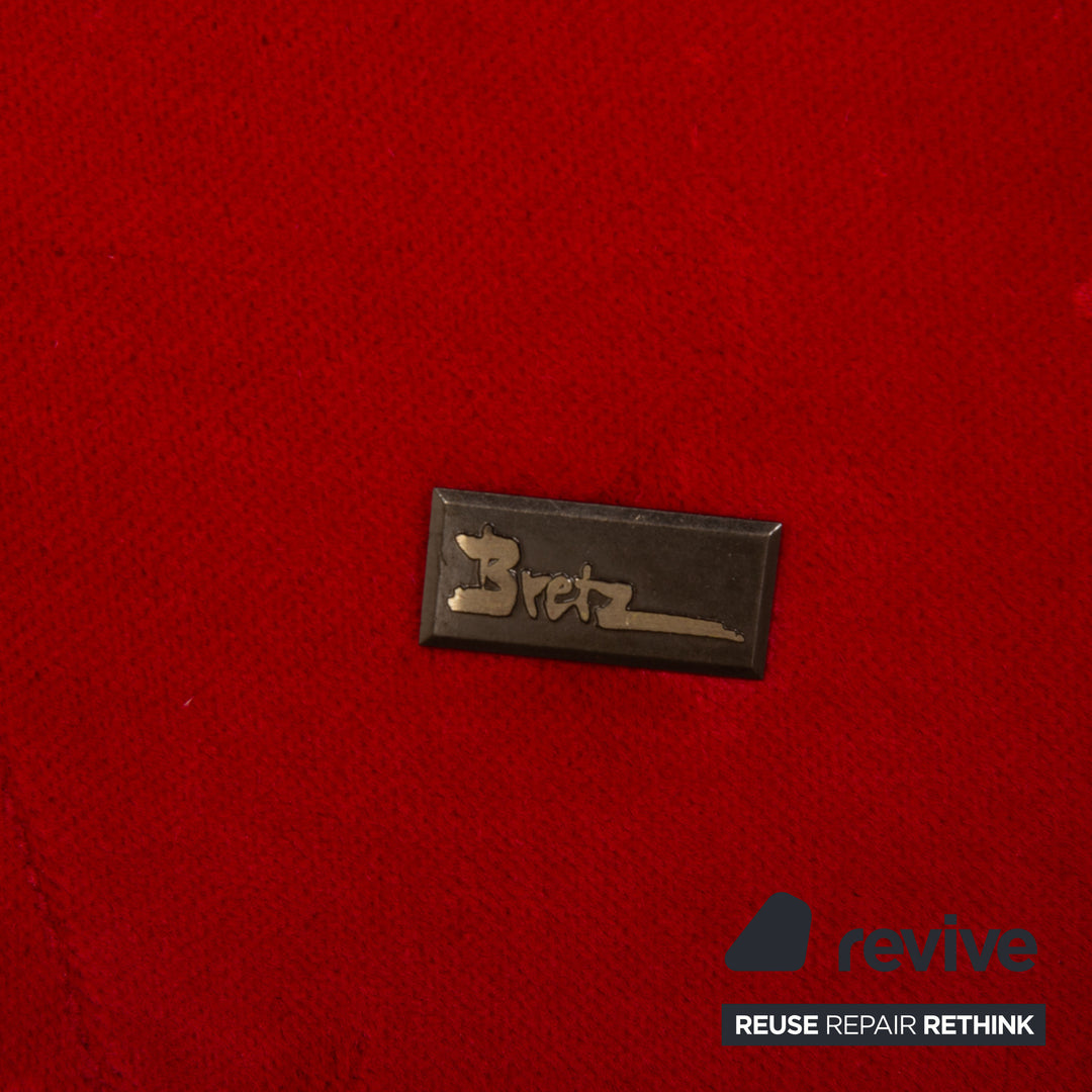 Bretz Gaudi Samt Sofa Rot Dreisitzer Couch Recamière