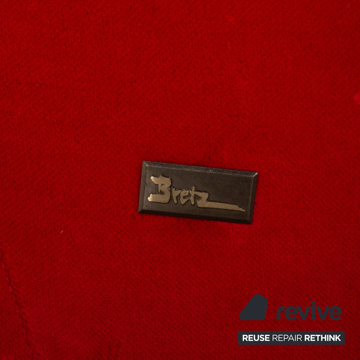 Bretz Gaudi Samt Sofa Rot Dreisitzer Couch Recamière