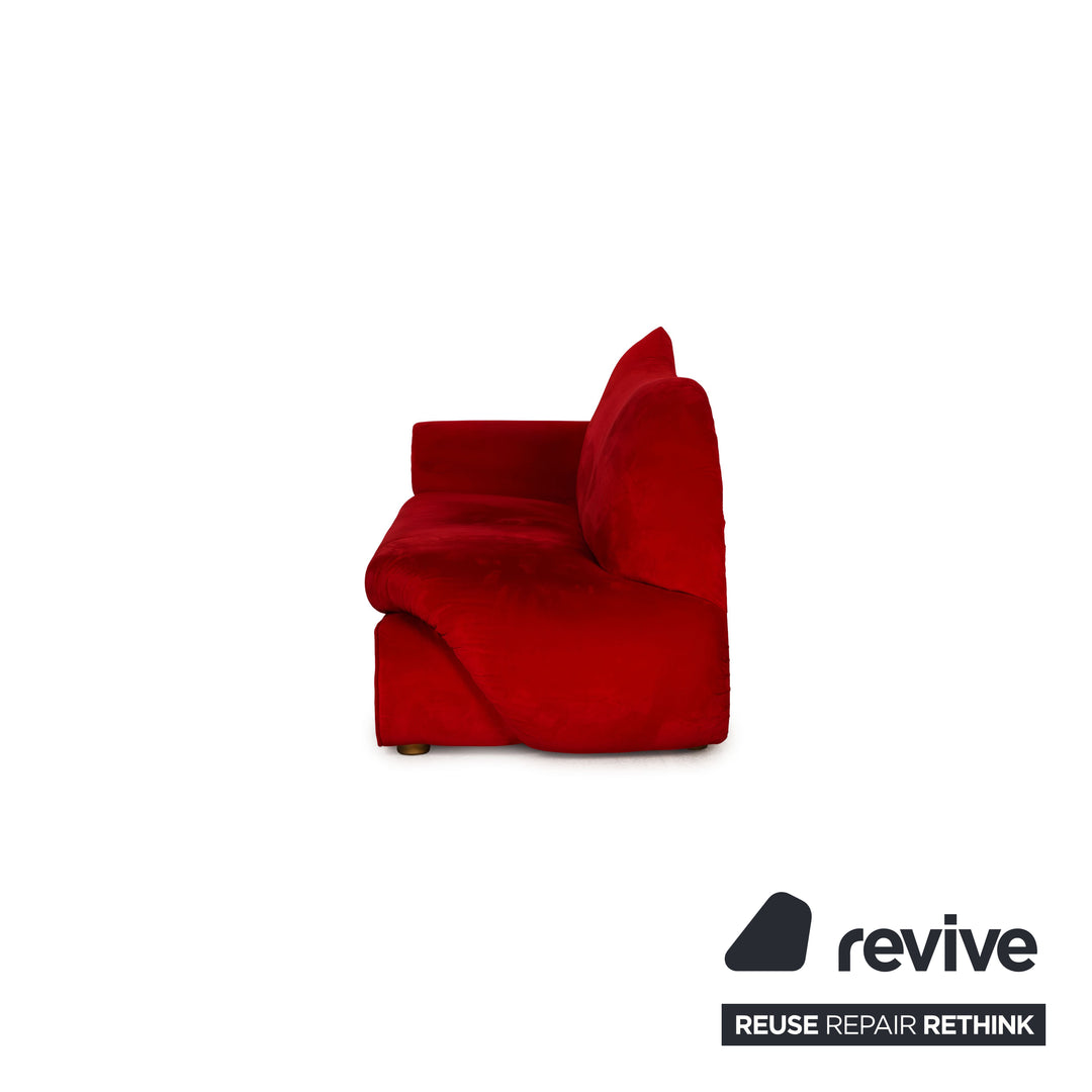 Bretz Gaudi Samt Sofa Rot Dreisitzer Couch Recamière