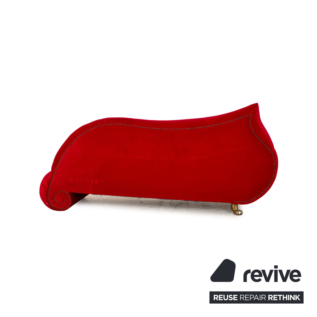 Bretz Gaudi Samt Sofa Rot Dreisitzer Couch Recamière