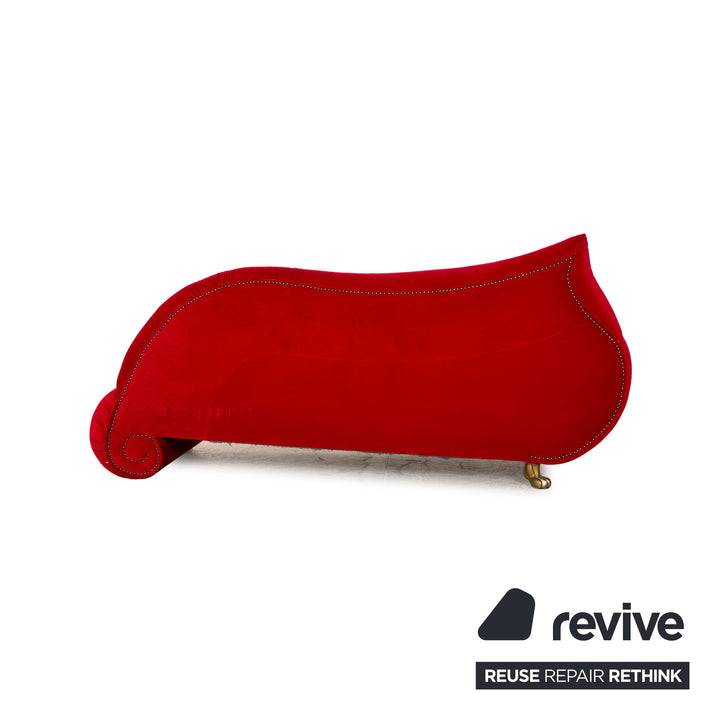 Bretz Gaudi Samt Sofa Rot Dreisitzer Couch Recamière