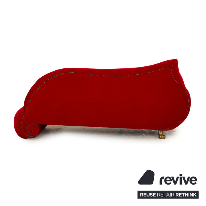 Bretz Gaudi Samt Sofa Rot Dreisitzer Couch Recamière
