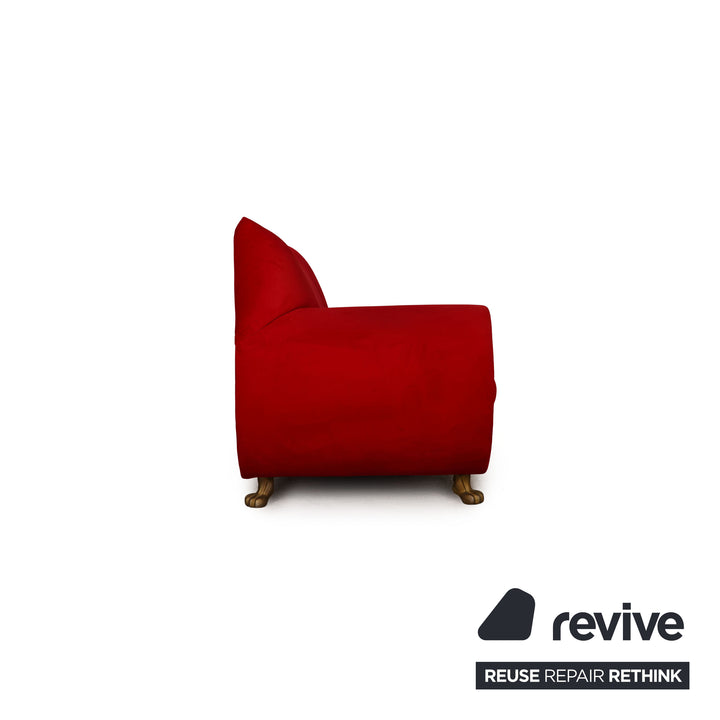 Bretz Gaudi Samt Sofa Rot Dreisitzer Couch Recamière