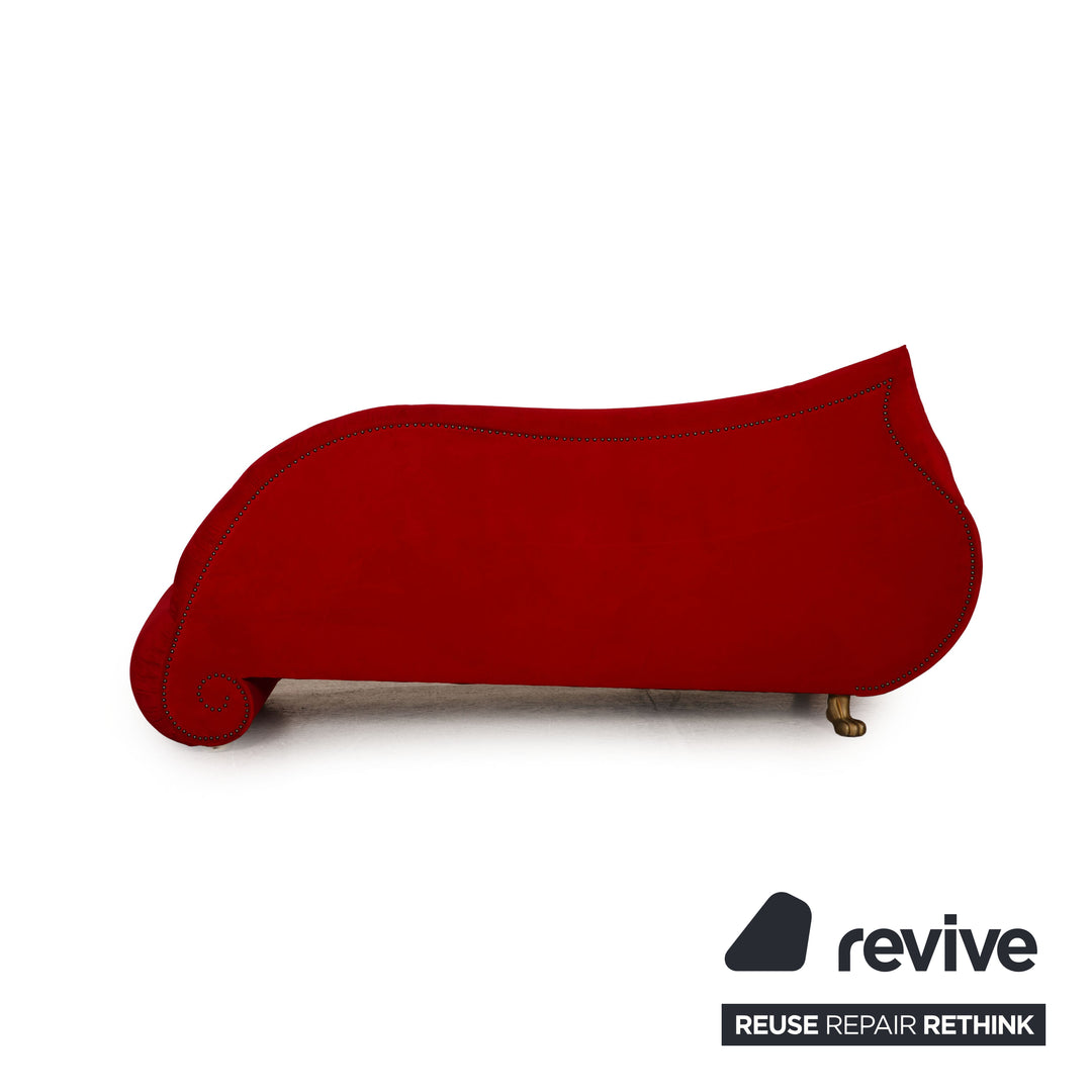 Bretz Gaudi Samt Sofa Rot Dreisitzer Couch Recamière