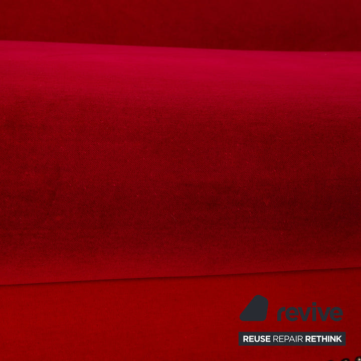 Bretz Gaudi Samt Sofa Rot Dreisitzer Couch Recamière