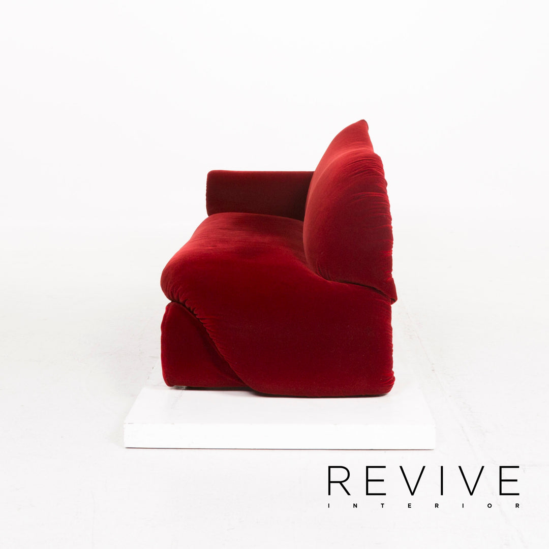 Bretz Gaudi Samt Sofa Rot Zweisitzer #12978
