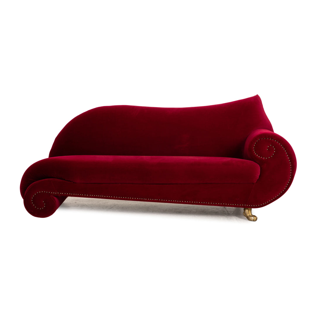 Bretz Gaudi Samt Sofa Rot Zweisitzer Couch Recamière