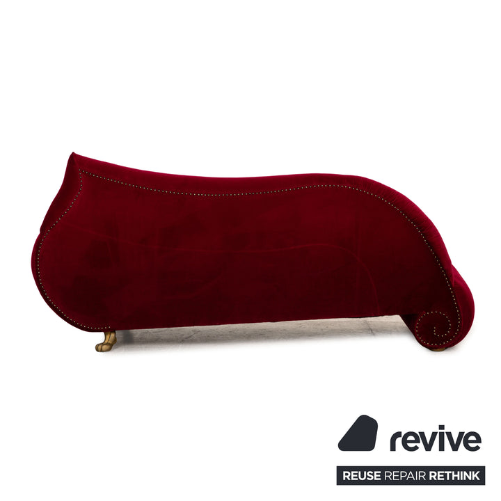 Bretz Gaudi Samt Sofa Rot Zweisitzer Couch Recamière