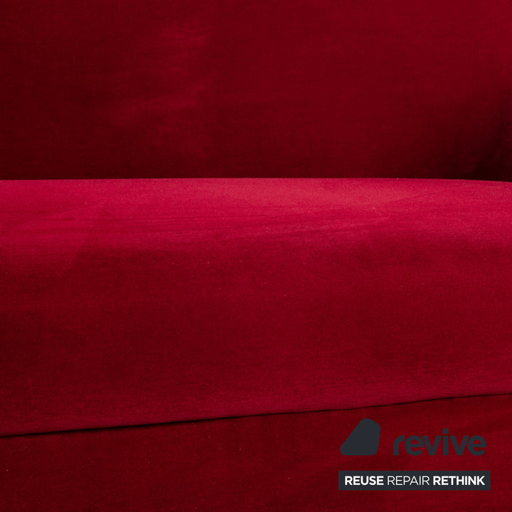 Bretz Gaudi Samt Sofa Rot Zweisitzer Couch Recamière