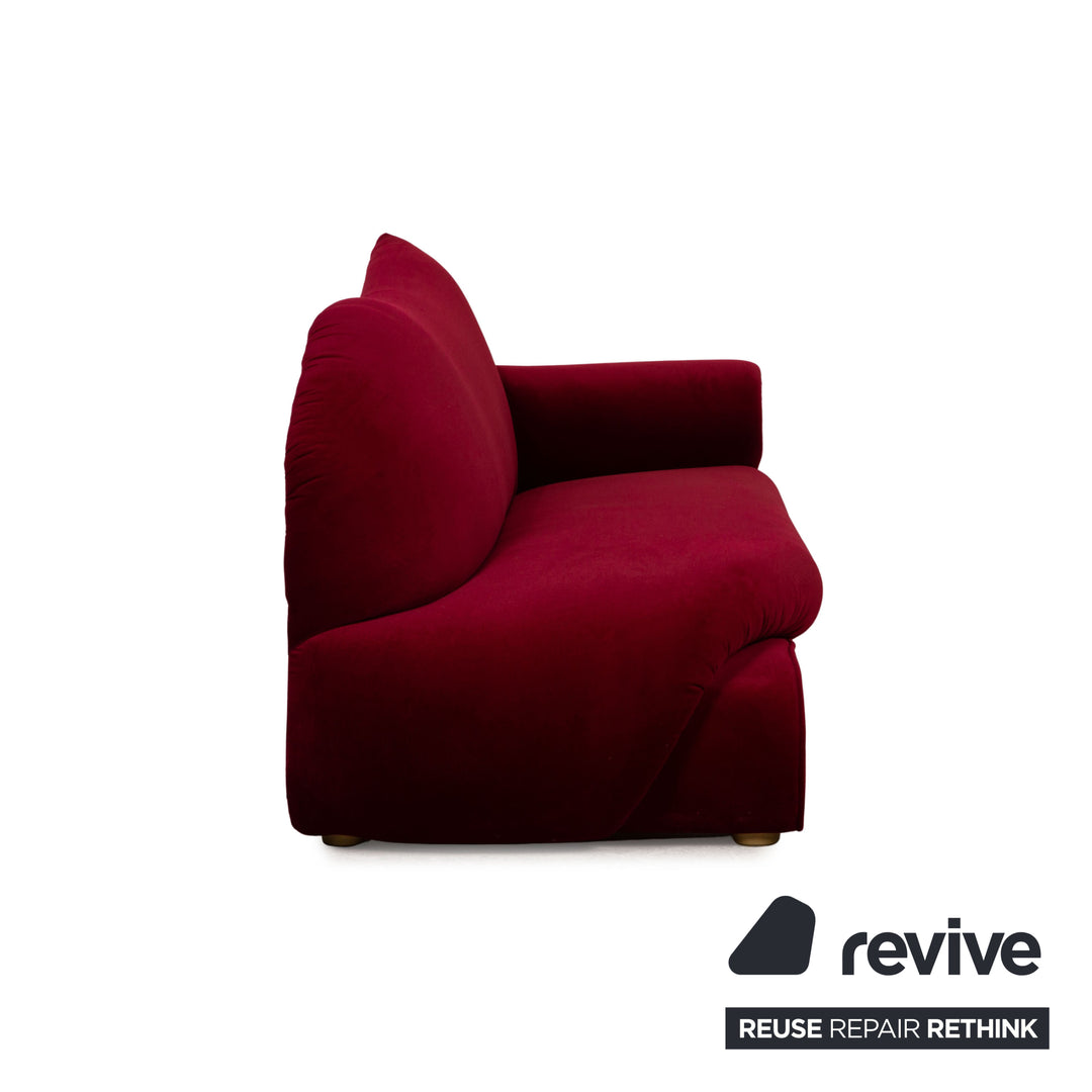 Bretz Gaudi Samt Sofa Rot Zweisitzer Couch Recamière