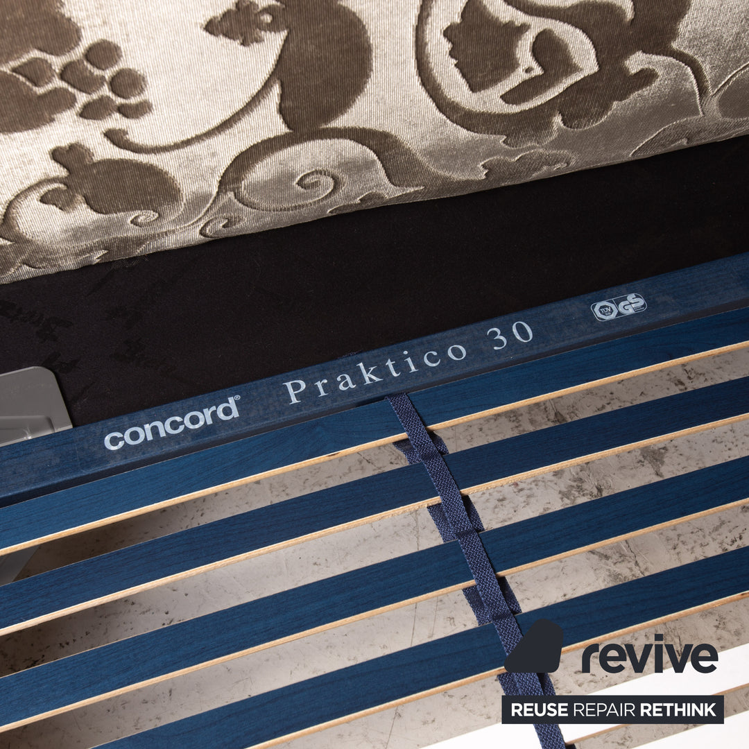 Bretz Gaudi Samt Stoff Doppelbett Creme Braun 180x 200cm Bett